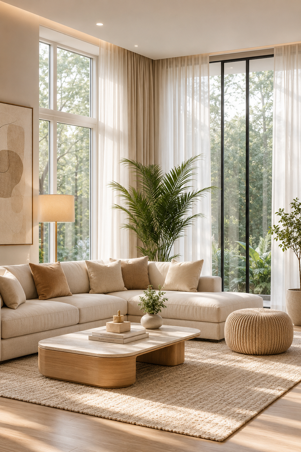 Warm modern living room